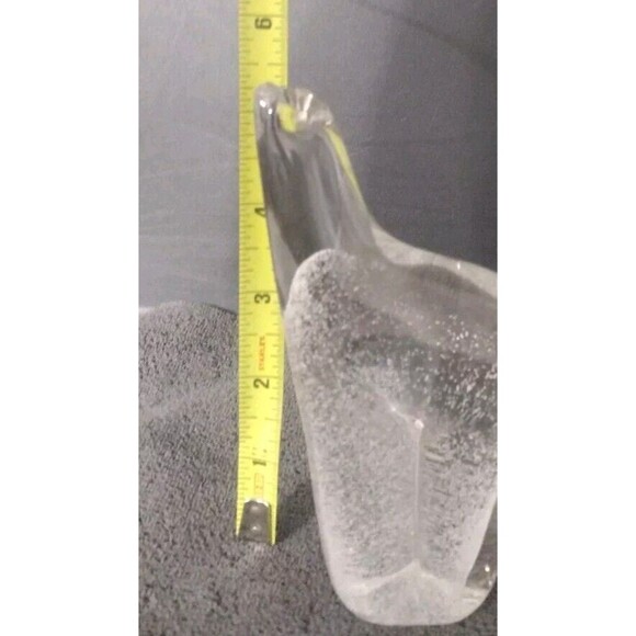 Art Glass Polar Bear Paperweight Sweden Clear Controlled Small Bubbles - Picture 7 of 8